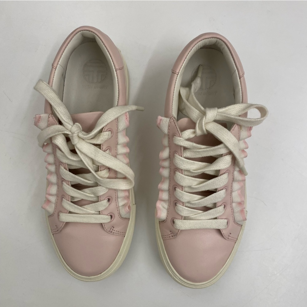 Tory Burch || Tory Sport‎ Ruffle Sneaker Pink 5 - Picture 2 of 9